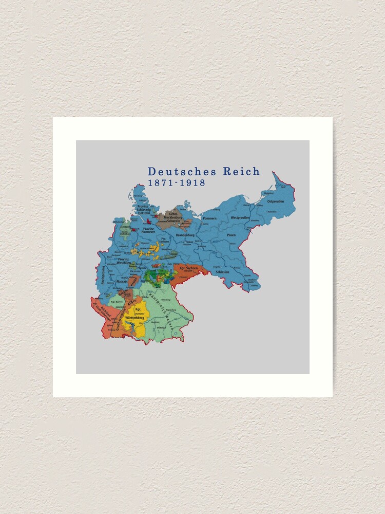 "Germany...Deutsches Reich 1871 Map" Art Print by edsimoneit | Redbubble