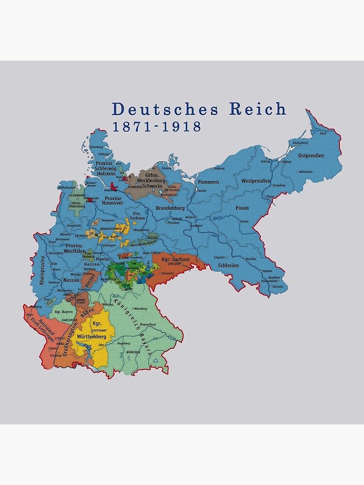 Poster « Carte de l'Allemagne  Deutsches Reich 1871 », par edsimoneit  Redbubble