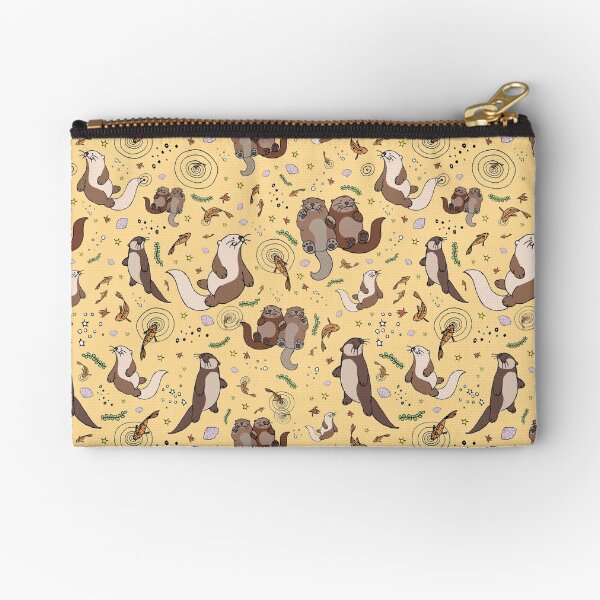 Otters in Yellow Zipper Pouch