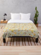 Capybaras in Gold Throw Blanket