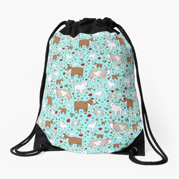 Goats in Blue Drawstring Bag