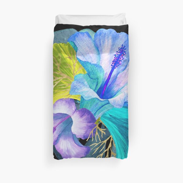 Flower Power – Blue Tropical Duvet Cover