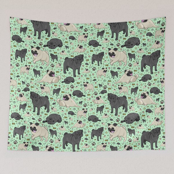 Item preview, Pugs in Green  designed and sold by Nemki.