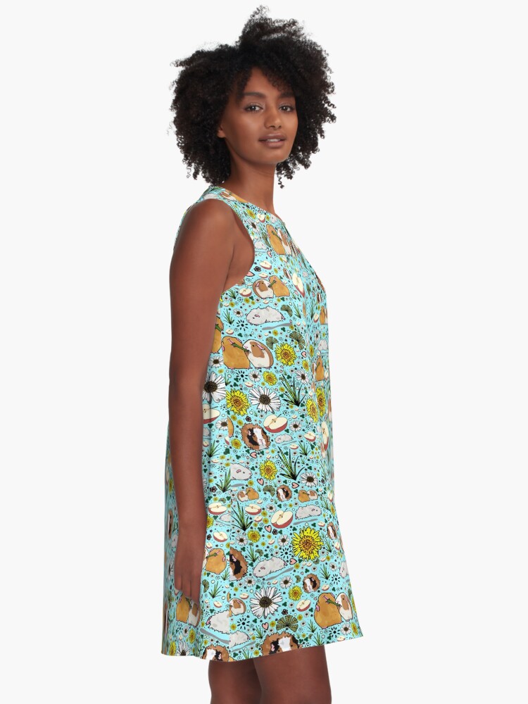 Alternate view of Guinea Pigs in Blue A-Line Dress