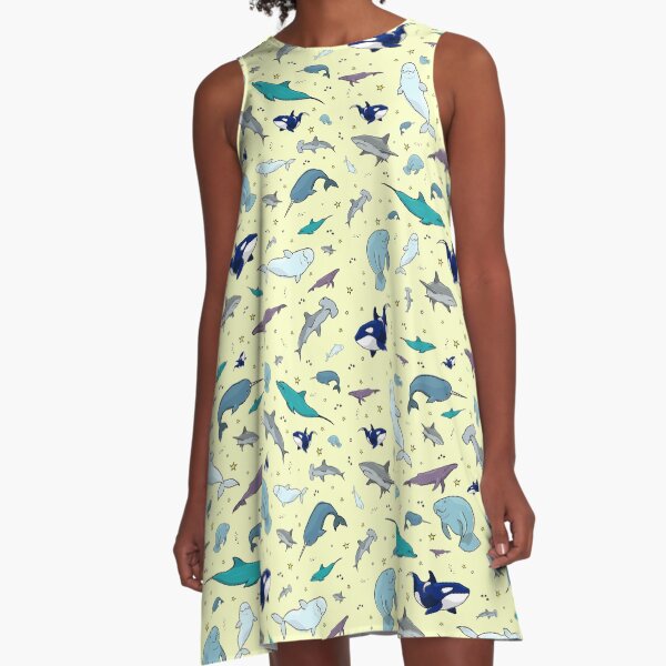 Ocean in Yellow A-Line Dress
