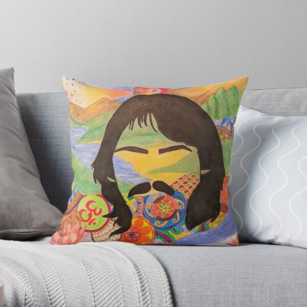 Psychedelic George Harrison Throw Pillow