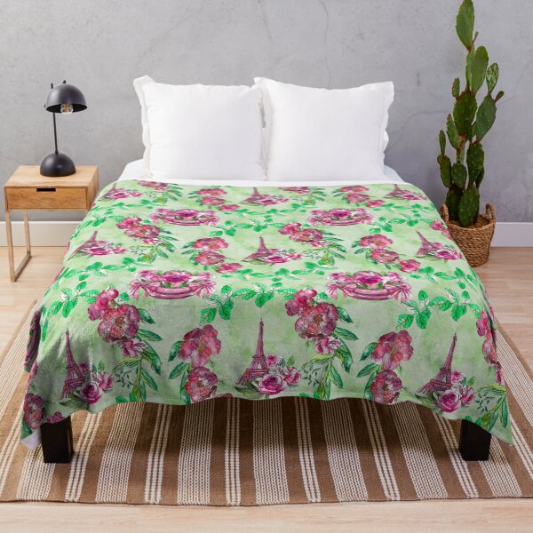 Item preview, paris, flowers, roses, romantic, pastel, girly, green designed and sold by ArtInPi.