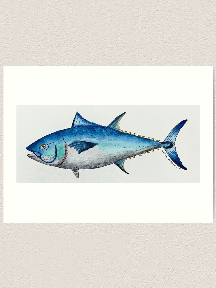 Wicked Pissah Bluefin Tuna Fish Illustration Fishing Angler