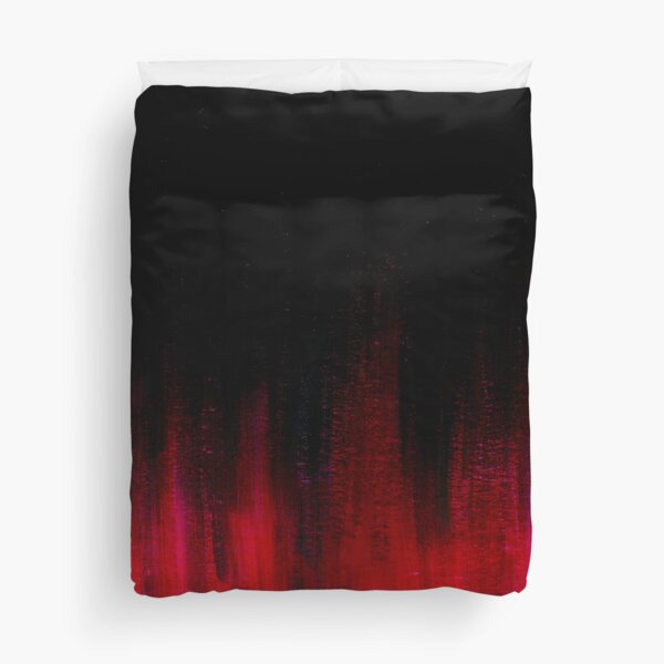 Red and Black Abstract Duvet Cover