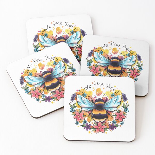 Item preview, Bees and Slogan with Flowers Design designed and sold by lornalaine.