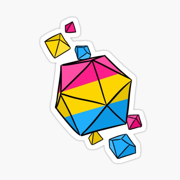 Pan Pride Flag Dice Set Sticker