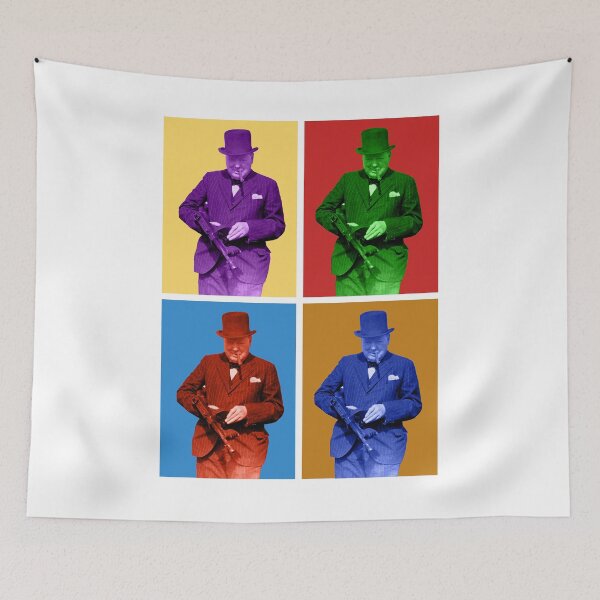 Item preview, Pop Art Winston Churchill holding a "Tommy" Gun  designed and sold by BERGULATOR.