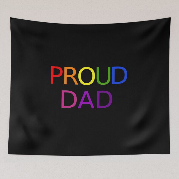 Item preview, Rainbow "PROUD DAD" Pride Shirt designed and sold by LazyGirlGuides.