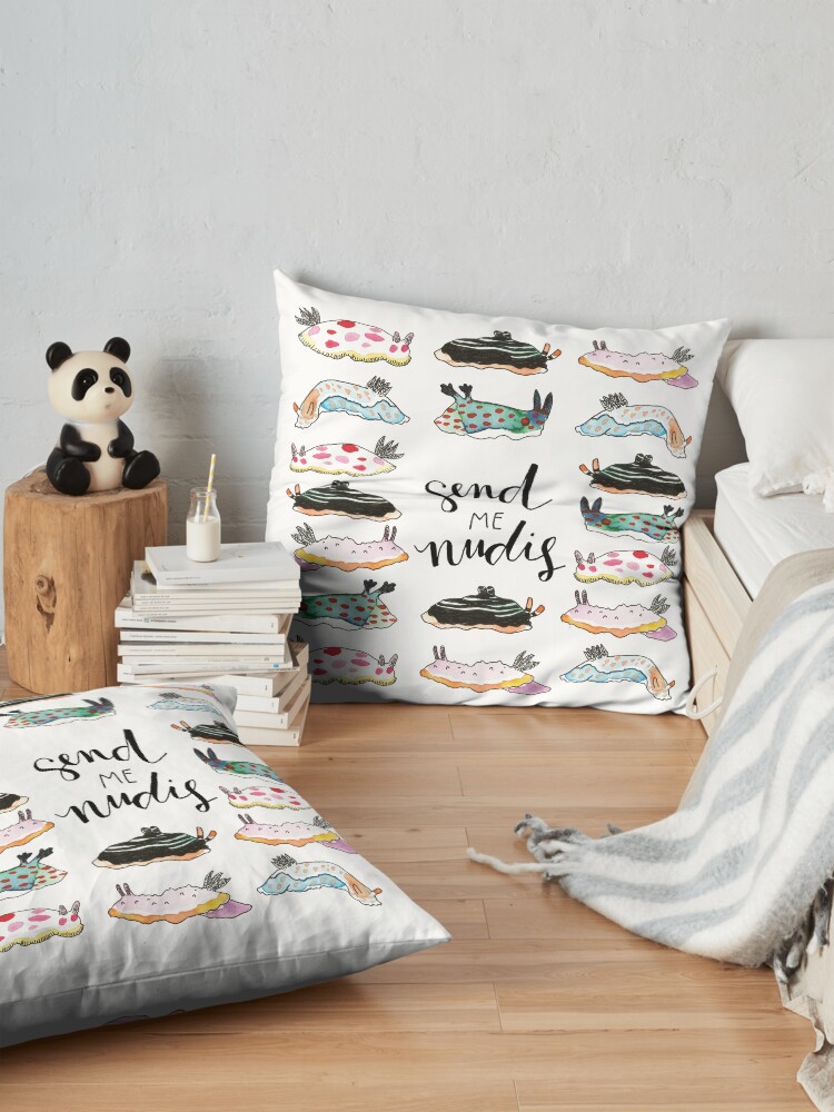 Alternate view of Send me Nudis Nudibranch Funny Silly Pun Floor Pillow