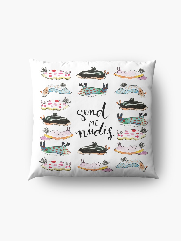 Alternate view of Send me Nudis Nudibranch Funny Silly Pun Floor Pillow