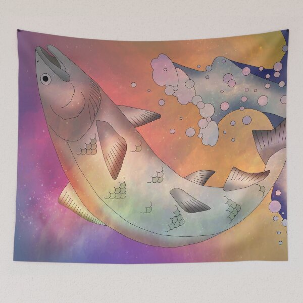 Item preview, Alaskan Jumping Silver Salmon designed and sold by nadya.