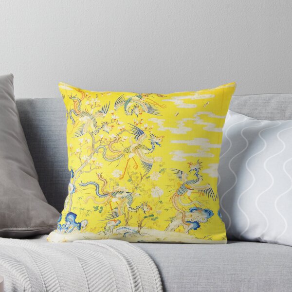 Item preview, Five Phoenixes in The Garden ,Chinese Imperial Bright Yellow Floral Tapestry designed and sold by BulganLumini.