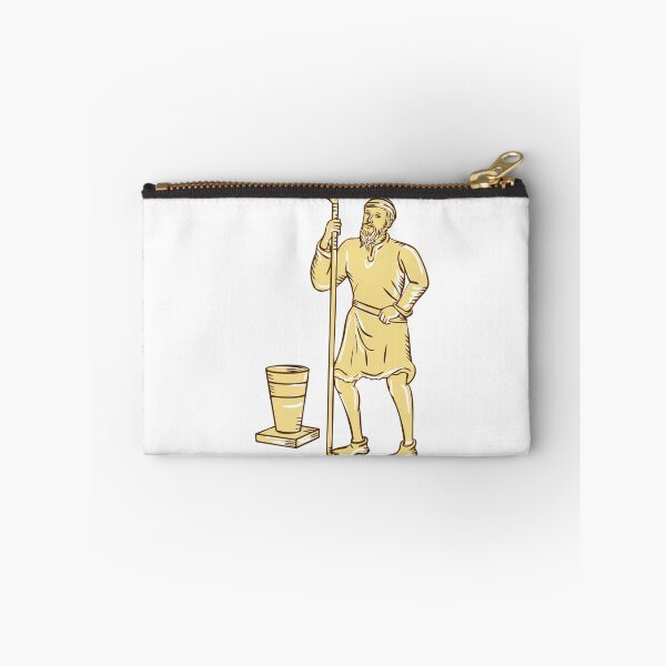 Item preview, Medieval Farmer Holding Scythe Etching designed and sold by patrimonio.