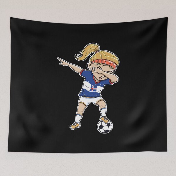 Artikelvorschau, Dabbing Soccer Player Funny Iceland Fan design girl entworfen und verkauft von Pummli.
