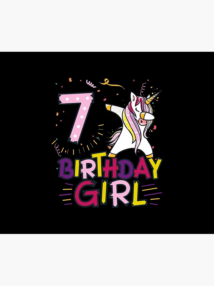 Funny Birthday Gift 7 year old Girl Dabbing Unicorn graphic Greeting Card  for Sale by Pummli