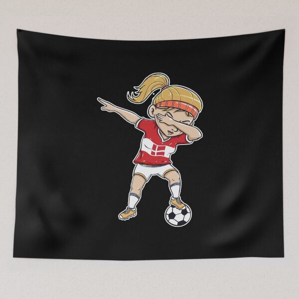 Artikelvorschau, Dabbing Soccer Player Funny Denmark Fan print girl entworfen und verkauft von Pummli.