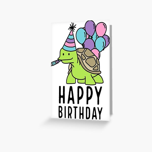 Carte De Vœux Joyeux Anniversaire Tortue Par Tristahx Redbubble