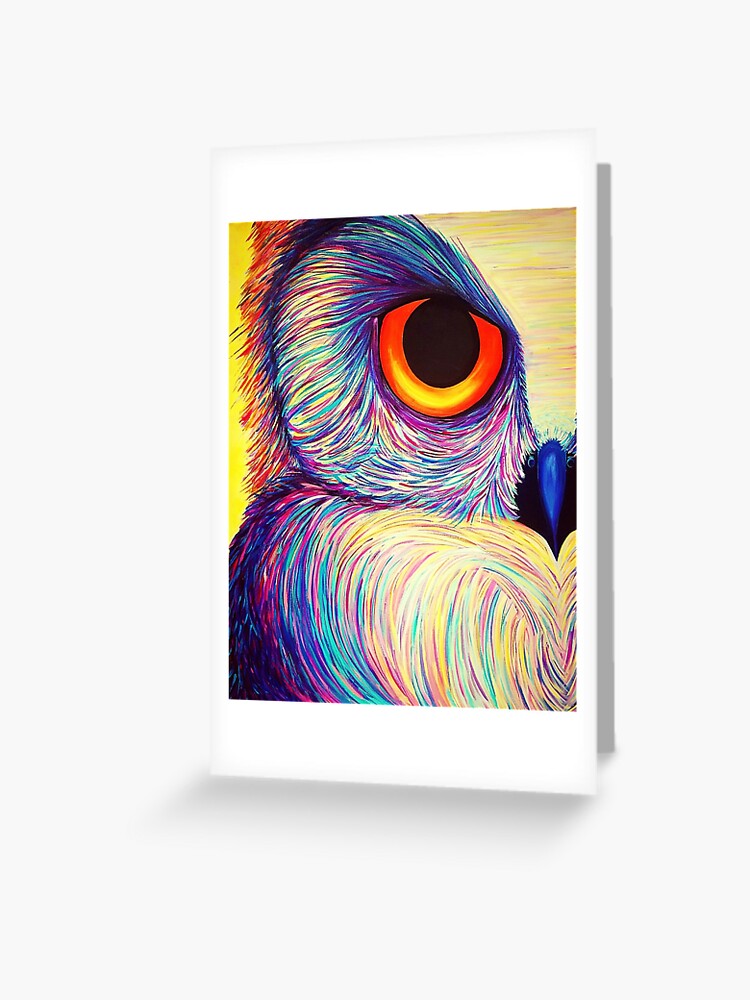 Don't Blink - Acrylic Abstract Owl Bird Animal Painting