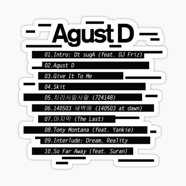 Yoongi Agust D Stickers Redbubble