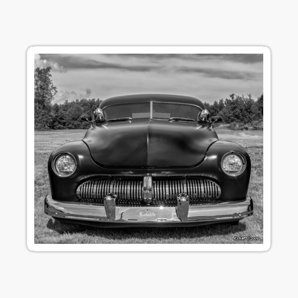 Customized 1950 American Coupe in Black & White Sticker