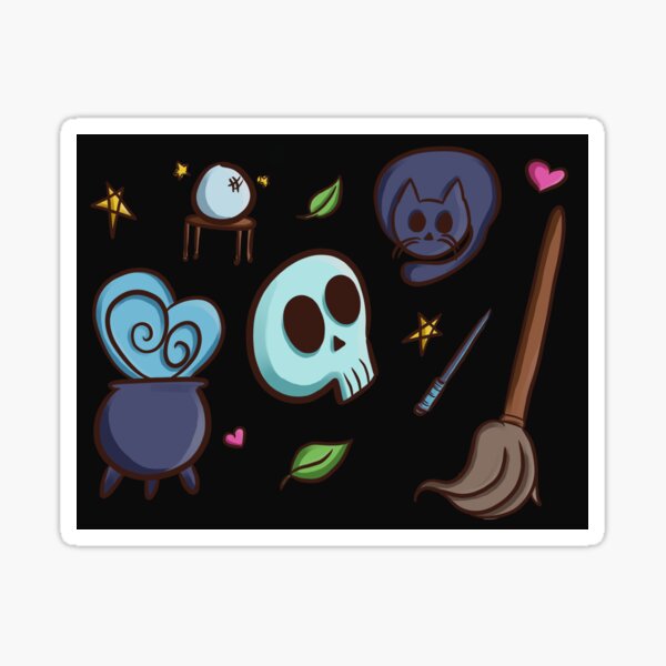 Witchy pattern dark Sticker
