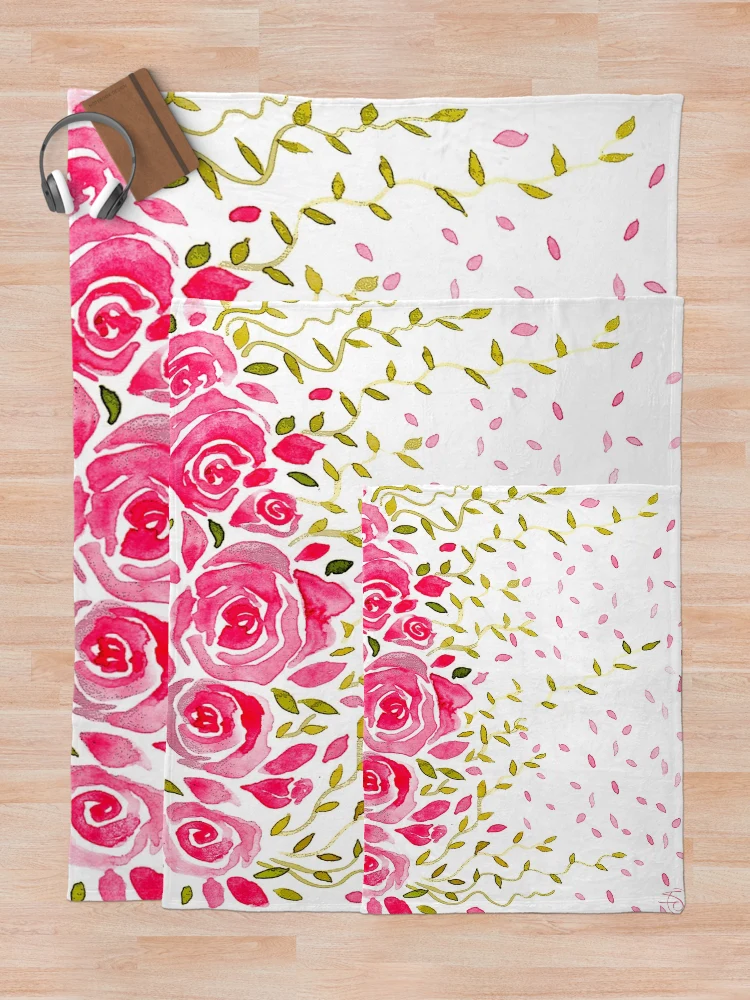 Thumbnail 5 of 6, Throw Blanket, Roses Roses Roses designed and sold by Denise Armstrong.
