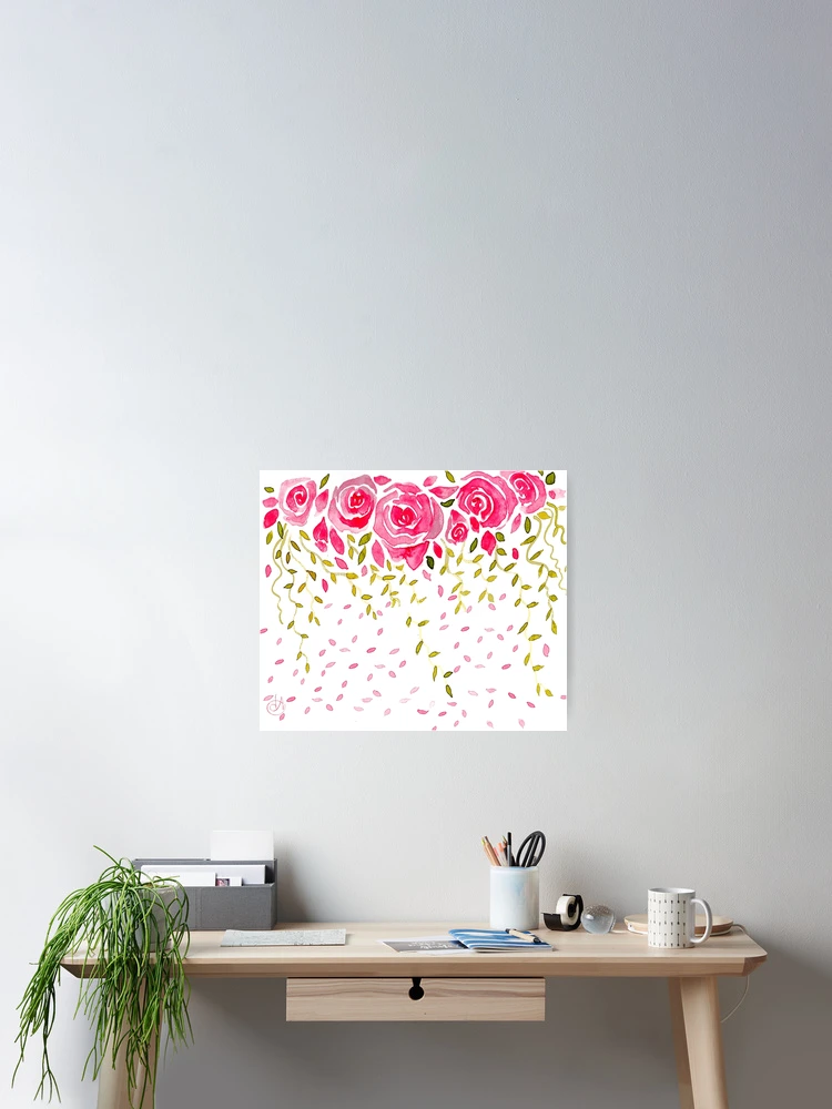 Aperçu 2 sur 3. Poster avec l'œuvre Roses Roses Roses créée et vendue par Denise Armstrong.