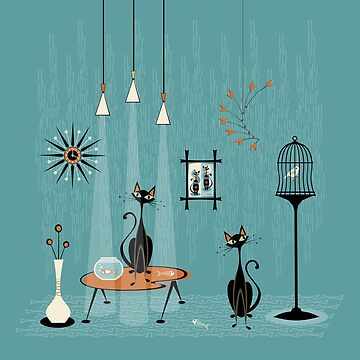 Artwork thumbnail, Mid Century Mischief / Cat Red-Handed II by studioxtine