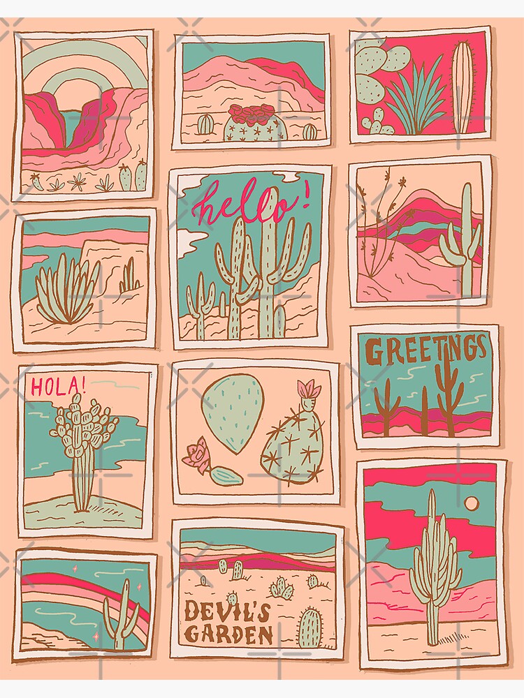 Retro Desert Postcards by doodlebymeg