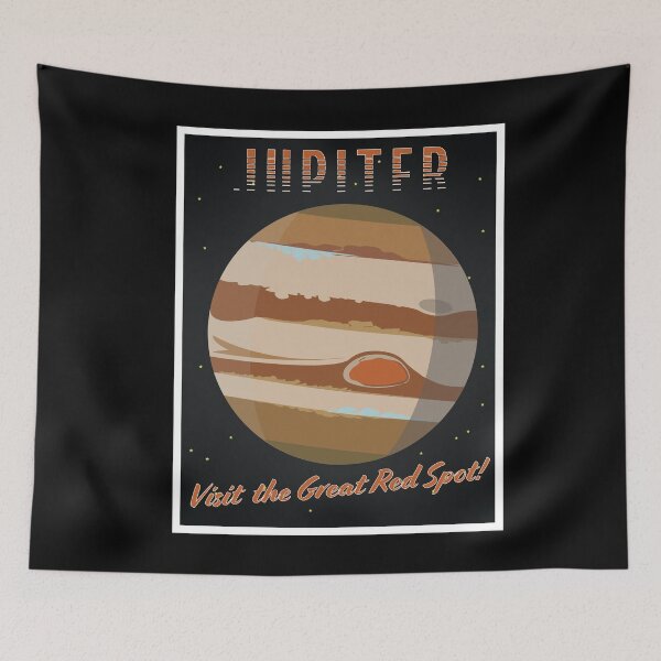 Item preview, Visit Jupiter! Jupiter's Red Spot. Futuristic travel poster designed and sold by legerest.