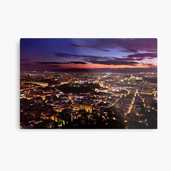 Sparkling Athens Metal Print
