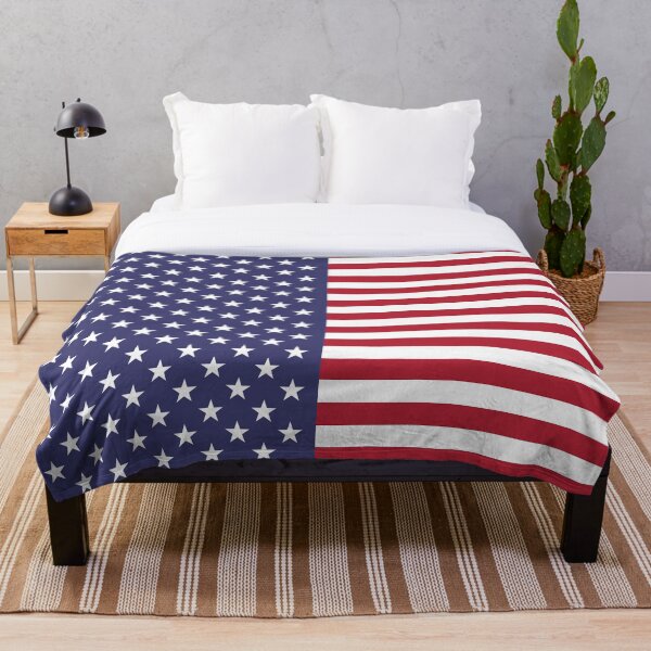Item preview, USA FLAG of AMERICA THROW BLANKET - Stars and stripes designed and sold by stickersandtees.