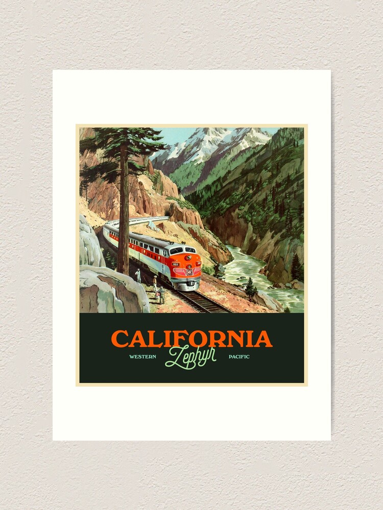 CALIFORNIA ZEPHYR TRAIN MOUNTAIN USA Travel Canvas art Prints 