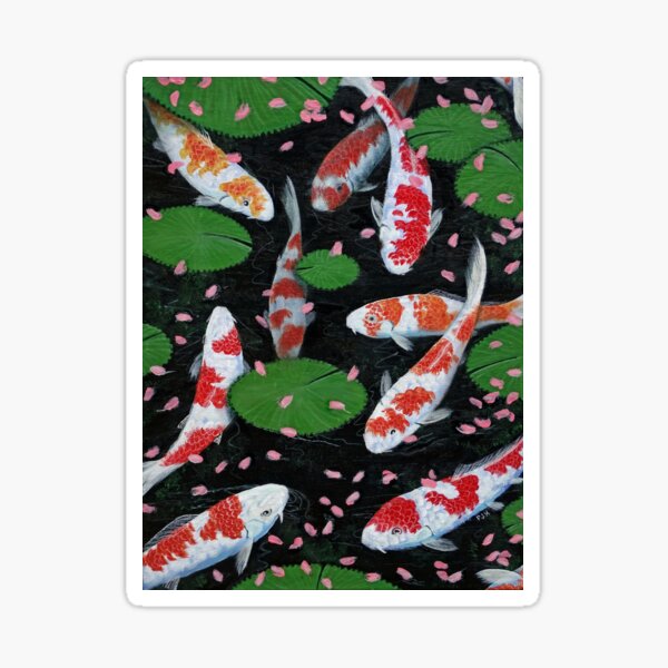 Item preview, Koi With Fallen Cherry Blossom designed and sold by PhilipHarvey.
