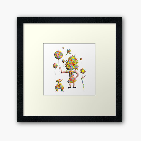 Girl With Balloons Framed Art Print