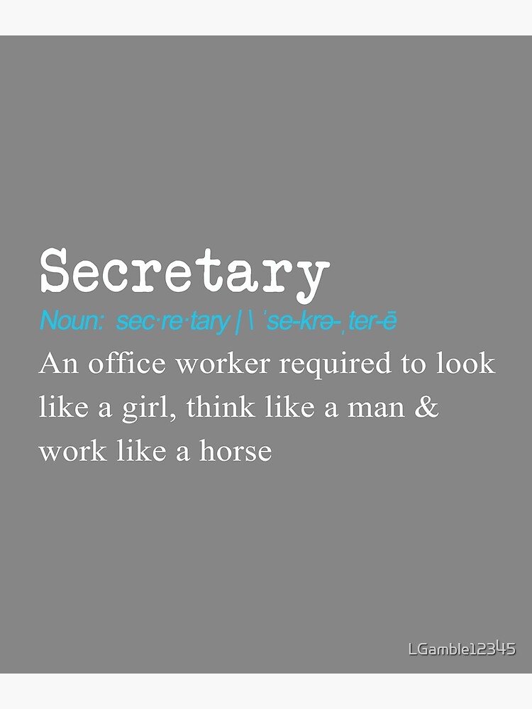 "Funny Secretary Definition Gift Design" Poster for Sale by