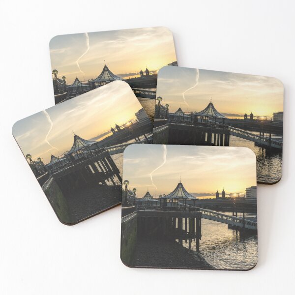 Item preview, River Thames Glossy Sunset - London Bridge City Pier Ferry Terminal Southwark London UK designed and sold by Georgia Mizuleva.