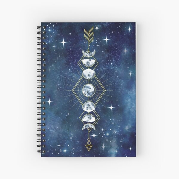 Moon Cycle Arrow Spiral Notebook