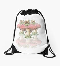Dainty Fairies Sat on Toadstools Drawstring Bag