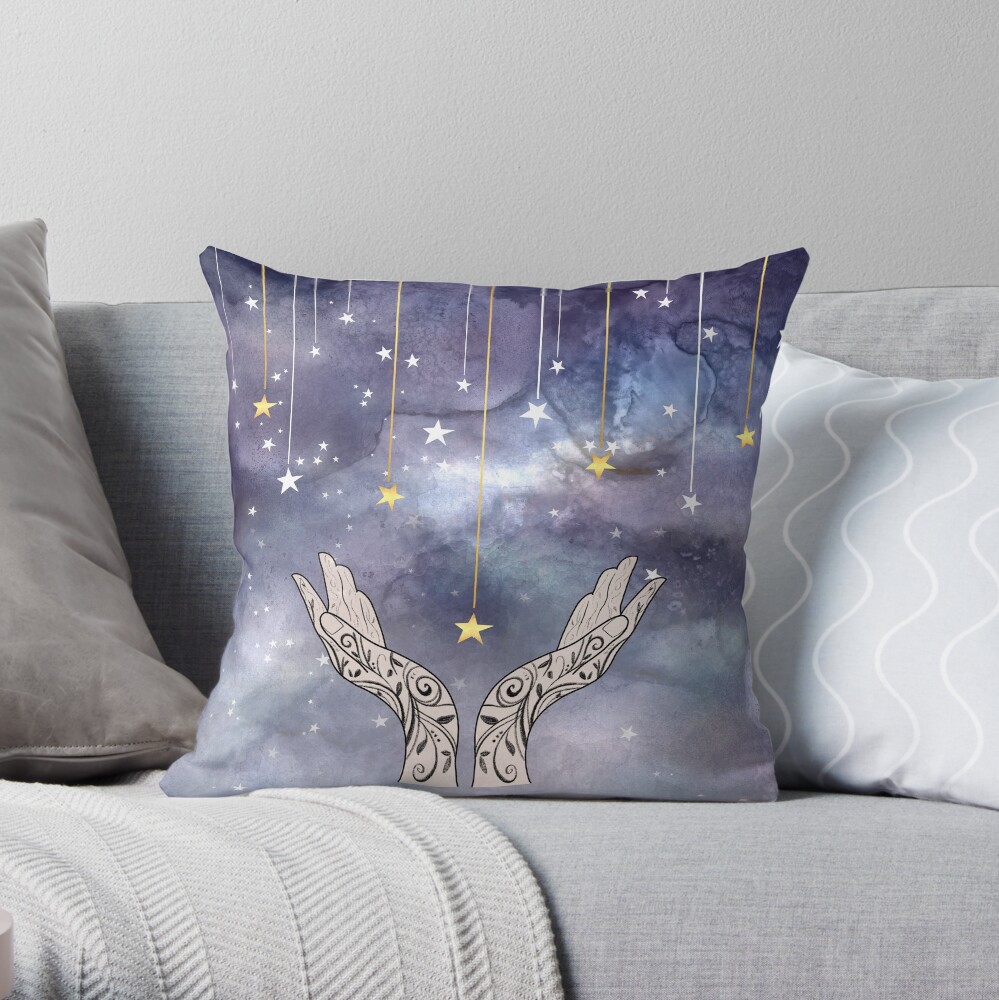 Falling Stars Throw Pillow