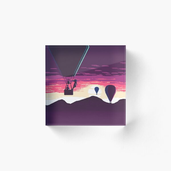 Balloon Rider at Sunset Acrylic Block