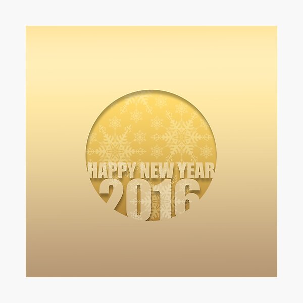 Aperçu de l'œuvre Bonne année 2016 - Golden Snowflakes # 2 créée et vendue par PBdesigns.
