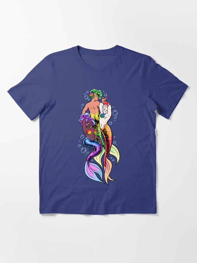 Alternate view of Pride Merfolk Trio (Rainbow) Essential T-Shirt