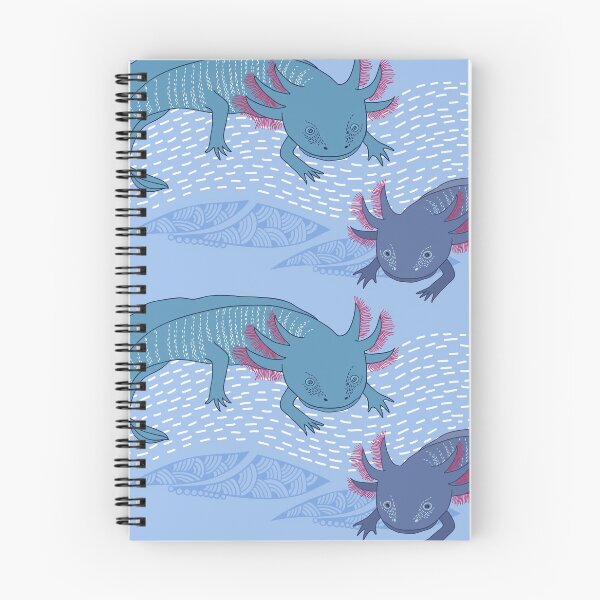 Item preview, Mexican axolotl or walking fish in blue. designed and sold by Bokasana.