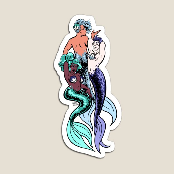 Item preview, Pride Merfolk Trio (Oriented AroAce) designed and sold by SonjaArts.
